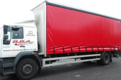 Red Side Curtains With Black Pelmets